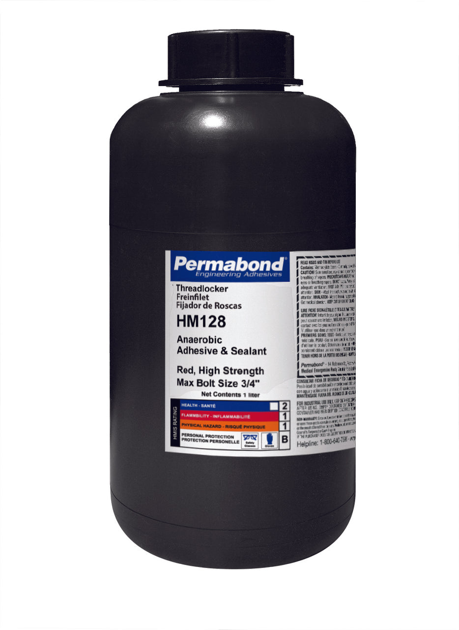 Permabond AA001280001L0101, HM128 Anaerobic Threadlocker, 1 Liter Bottle, Case of 10