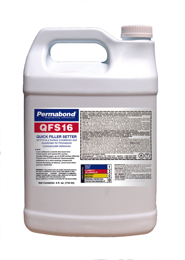 Permabond CAQFS16004Z4101, QFS16 Cyanoacrylate Activator, 4 Ounce Aluminum Bottle w/ Pump Sprayer, Case of 6