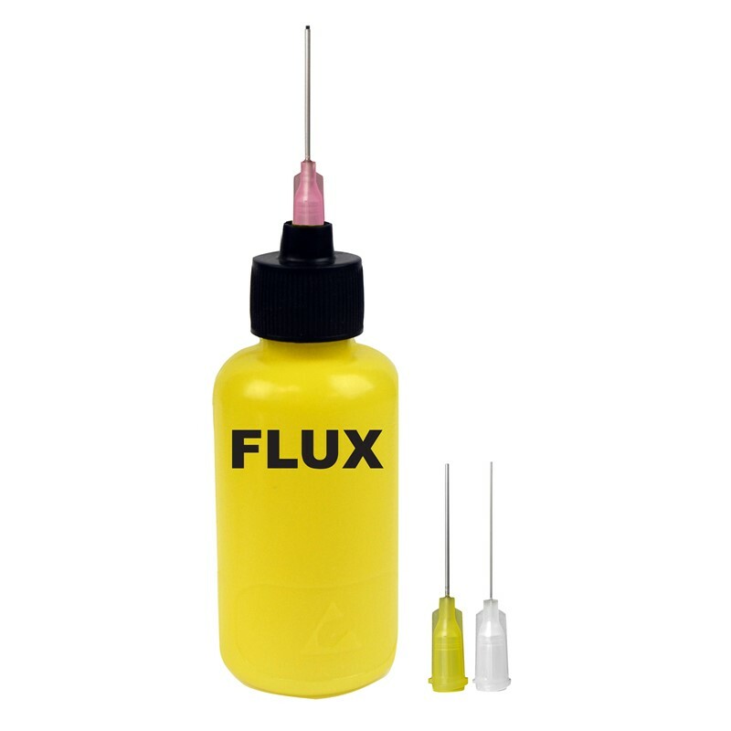 Menda  35611, Flux Bottle, Yellow Durastatic 2 Oz, 3 Needles, Labeled Flux
