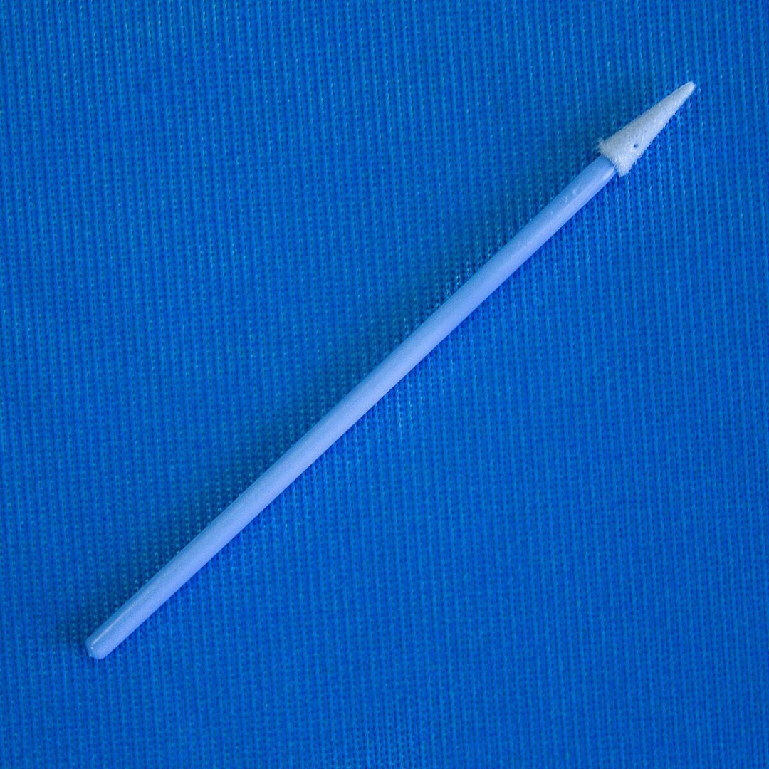 Teknipure TS-FS-3E, Tekniswab Polyurethane Foam, Threaded Conical Screw Tip, Pointed Blue ESD Handle, Case of 2500