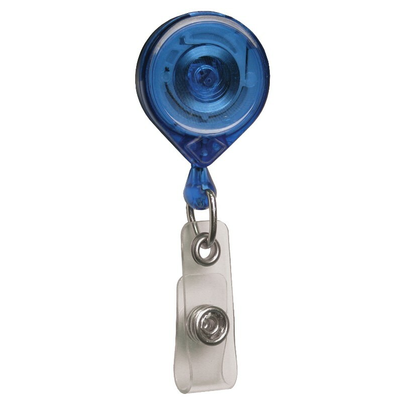 Menda  35080, Badge Reel, Round, Slide Clip, Translucent Blue, Premium