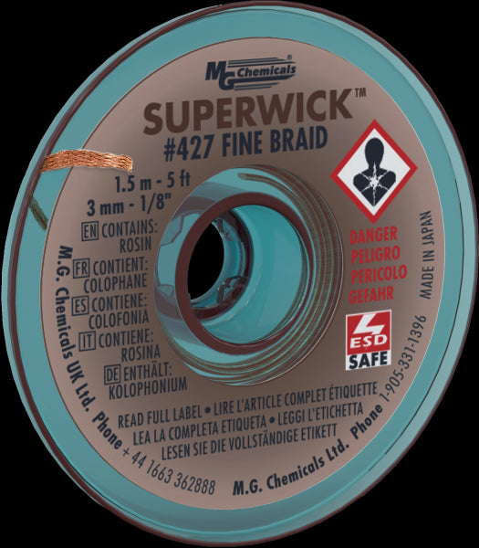 MG Chemicals 427, Superwick #5 Brown, Static Free, 3.0mm, Case of 10