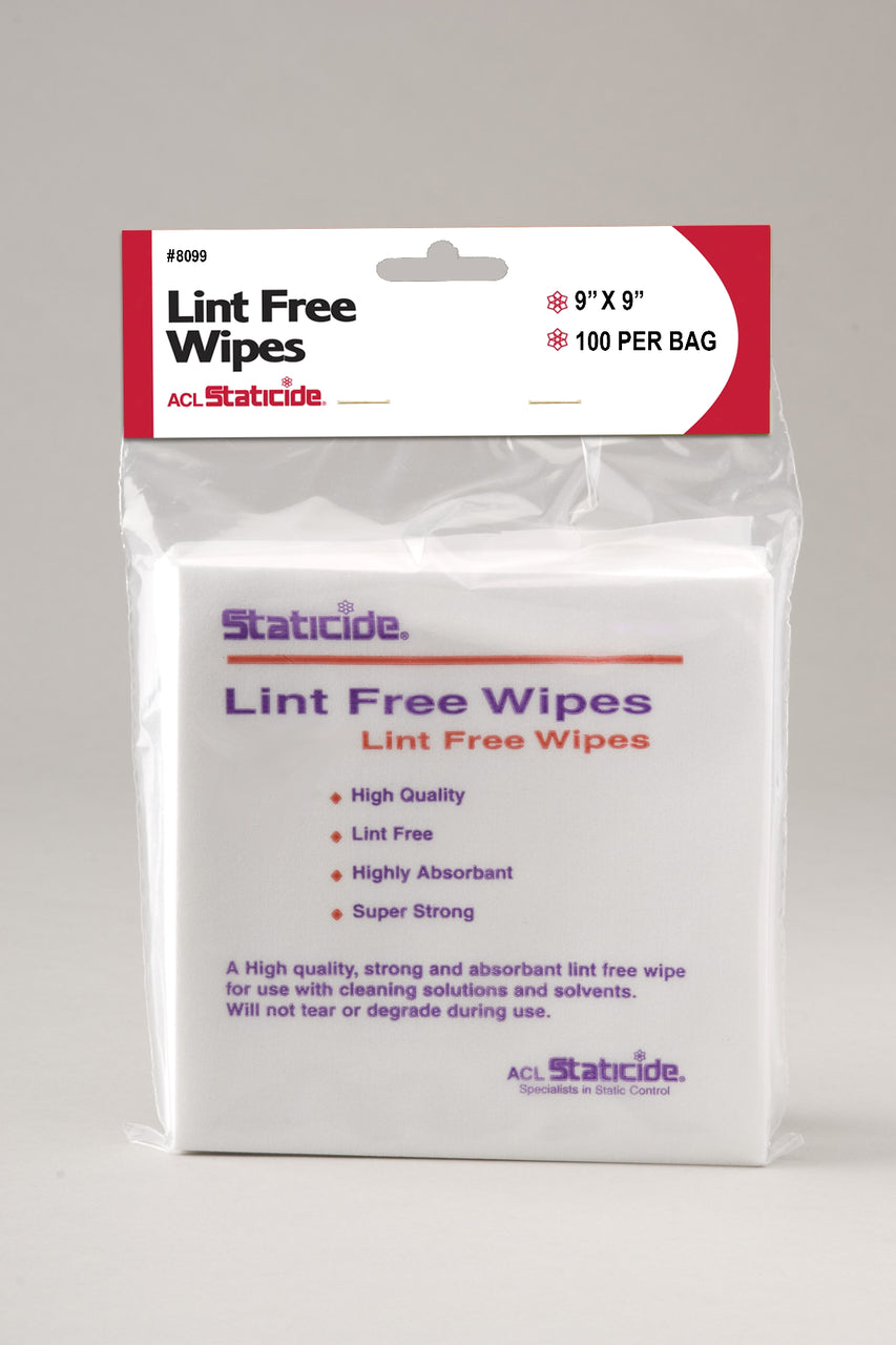ACL Staticide 8099 Lint-Free Wipes, 9"X9"