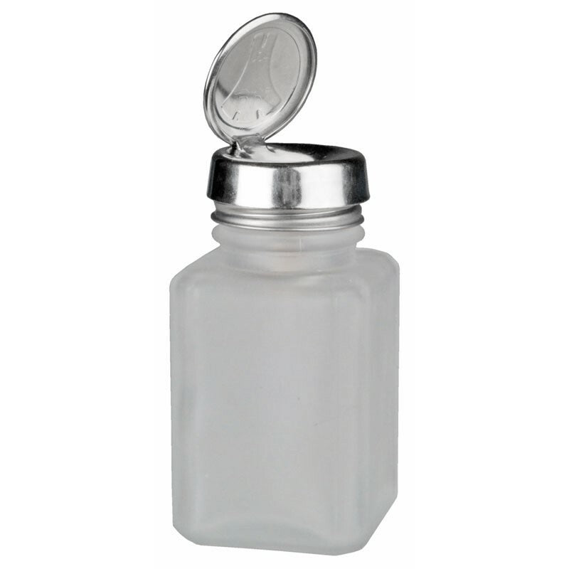ONE-TOUCH, SS,SQUARE GLASS CLEAR FROSTED, 4 OZ