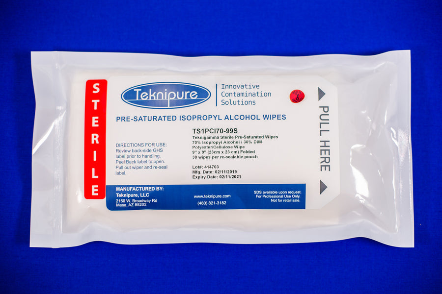 Teknipure TS1PCI70-99S, Pre-Saturated PolyCellulose Knit Wiper, Case of 720