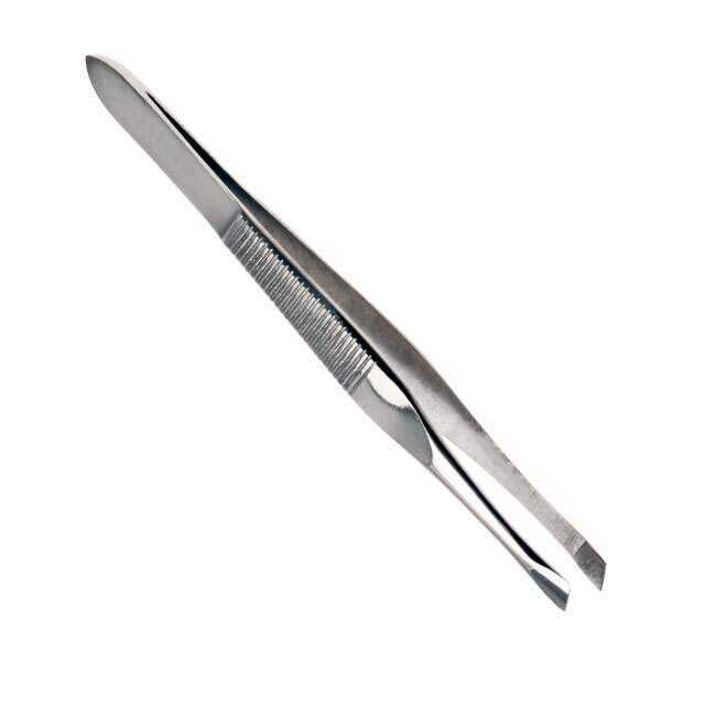 Aven Tools 18484 Mini Blunt Tweezers with Angled Flat Tips 3-1 8 inches