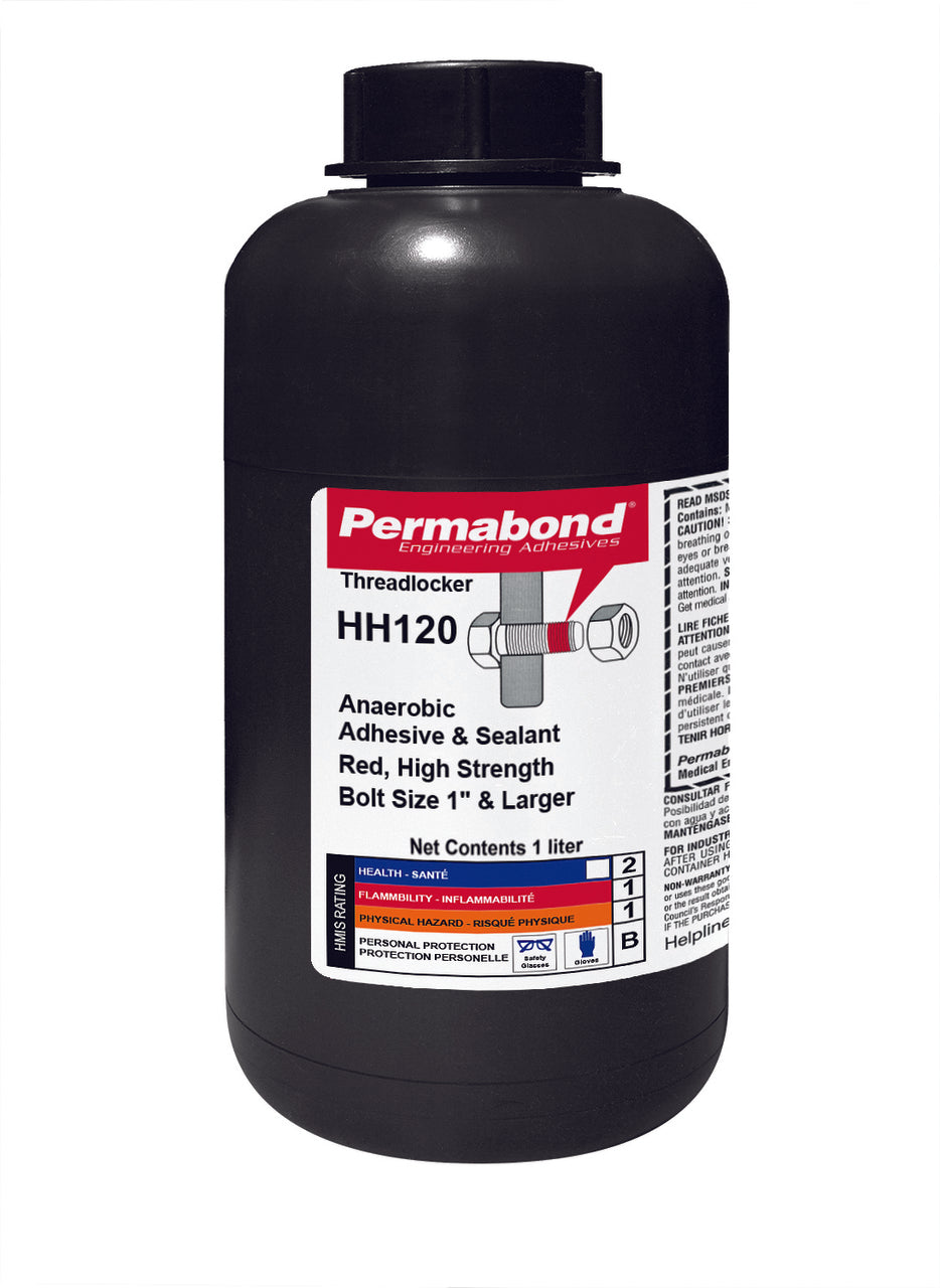 Permabond AA001200001L0101, HH120 Anaerobic Threadlocker, 1 Liter Bottle, Case of 10