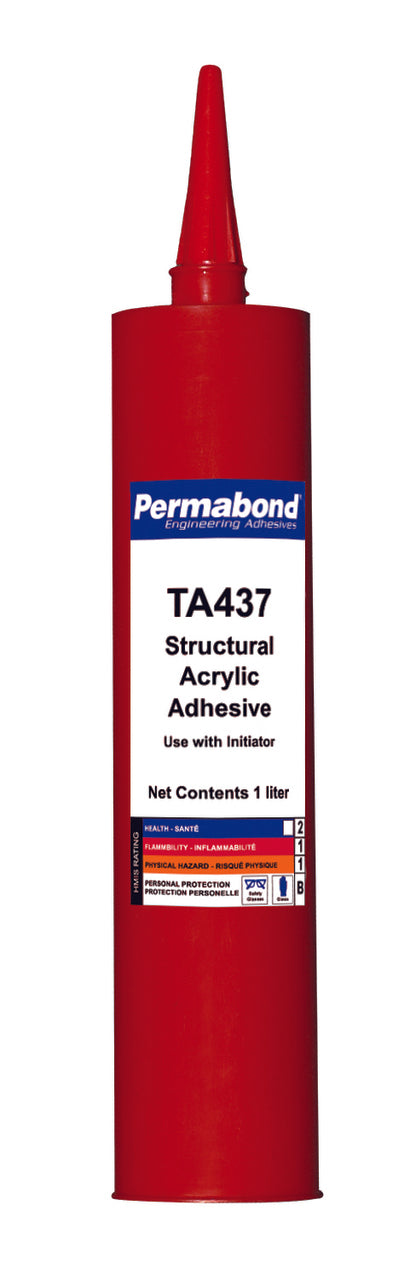 Permabond TA004370300C0101, TA437 Toughened Acrylic Adhesive, 300ml, Case of 10