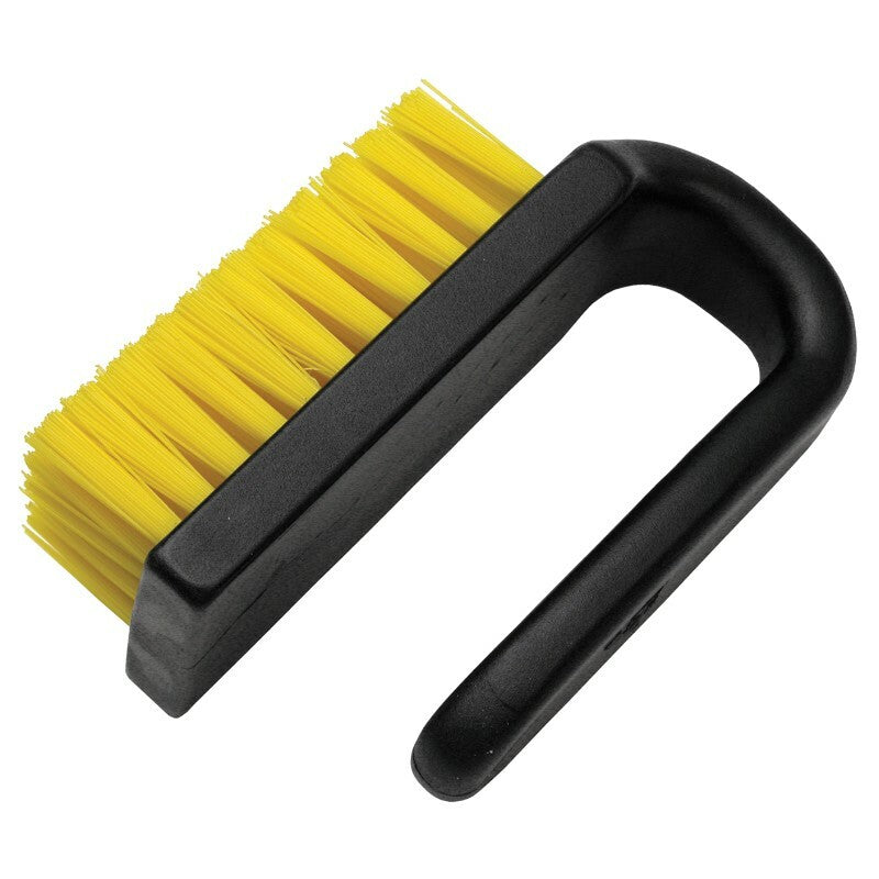 Menda  35689, Esd Brush, Dissipative, Curved Handle, Yellow  Nylon, Hard Bristles, 3 In X 1-1-2 In