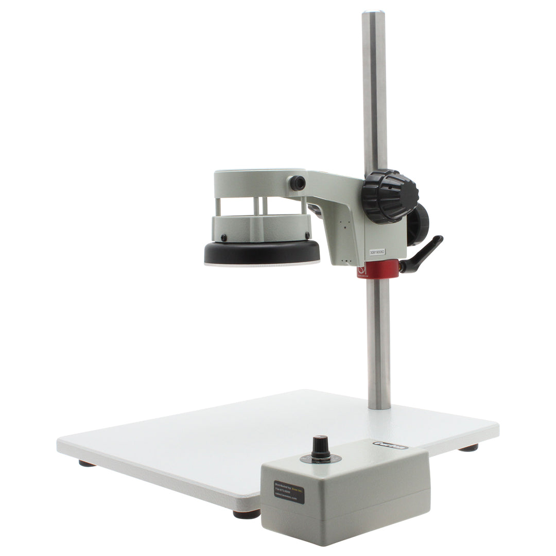 Aven Tools 26800B-570-207 Heavy Duty Post Stand, 25mm, Safety Clamp and Integrated LED Ring Light Focus Mount