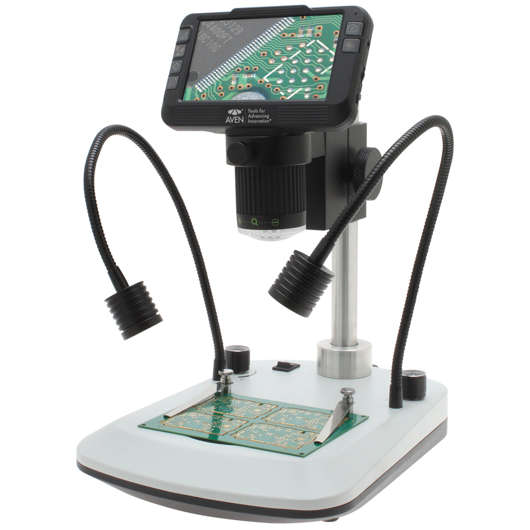 Aven Tools 26700-220-505 Mighty Scope ClearVue Digital Microscope, 8X–25X, Dual Gooseneck LEDs & Backlight