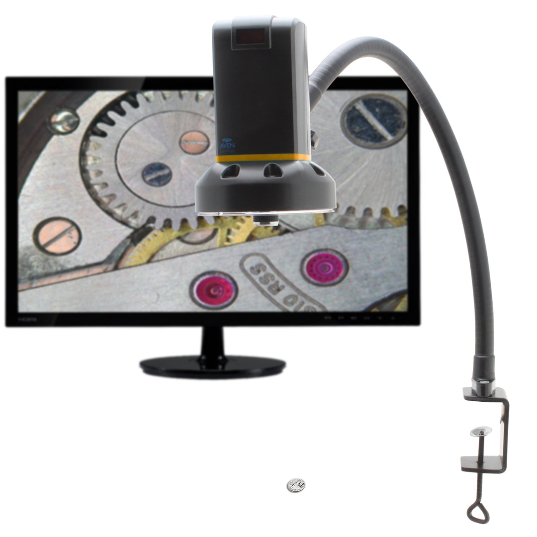 Aven Tools 26700-401-557 Cyclops HDMI Digital Microscope with FlexArm Stand & Table Clamp