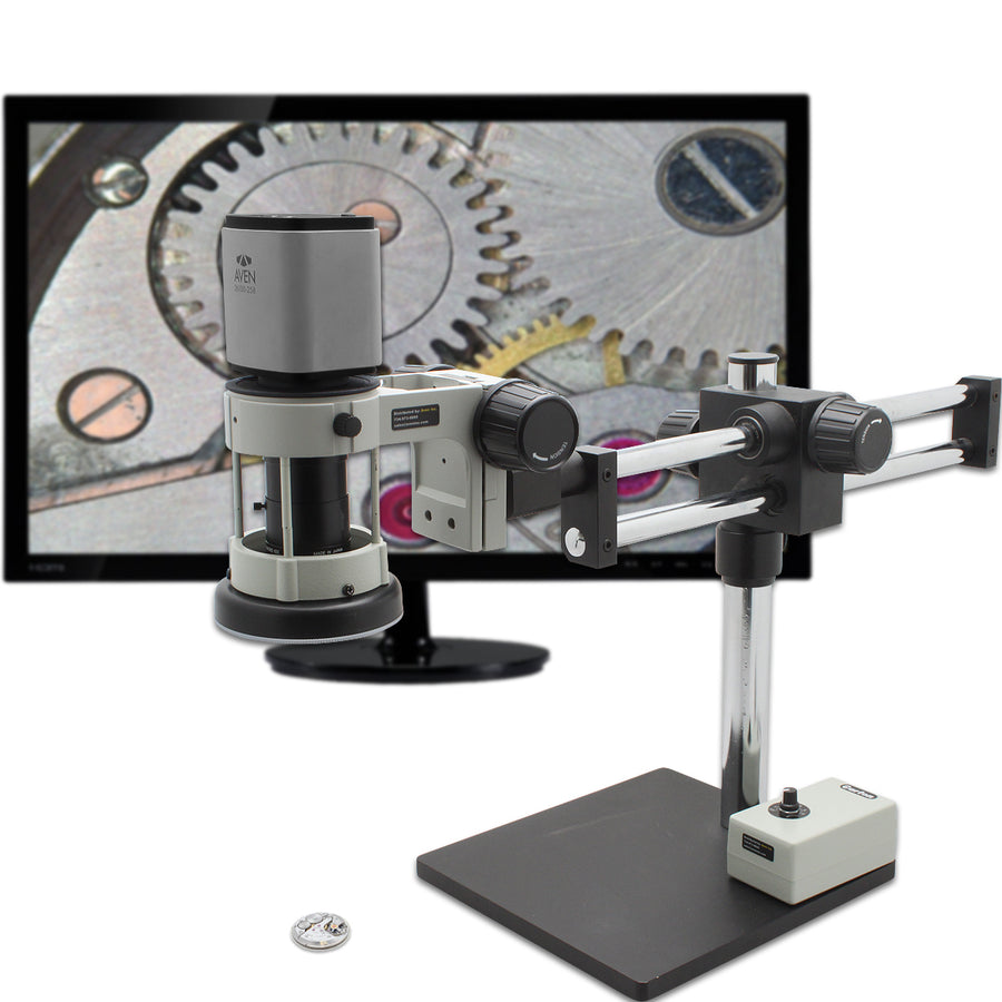 Aven Tools 258-209-534-ES, Digital Microscope Mighty Cam ES 7x-70x, Double Arm Boom Stand