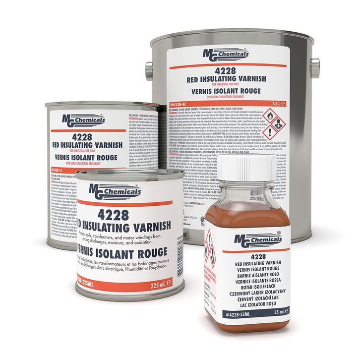 MG Chemicals 4228A - 55ML, Red Insulating Varnish Dielectric Coating, 2 oz. Bottle, Case of 5 MTESolutions