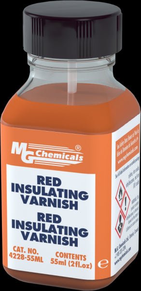 MG Chemicals 4228A - 55ML, Red Insulating Varnish Dielectric Coating, 2 oz. Bottle, Case of 5 MTESolutions