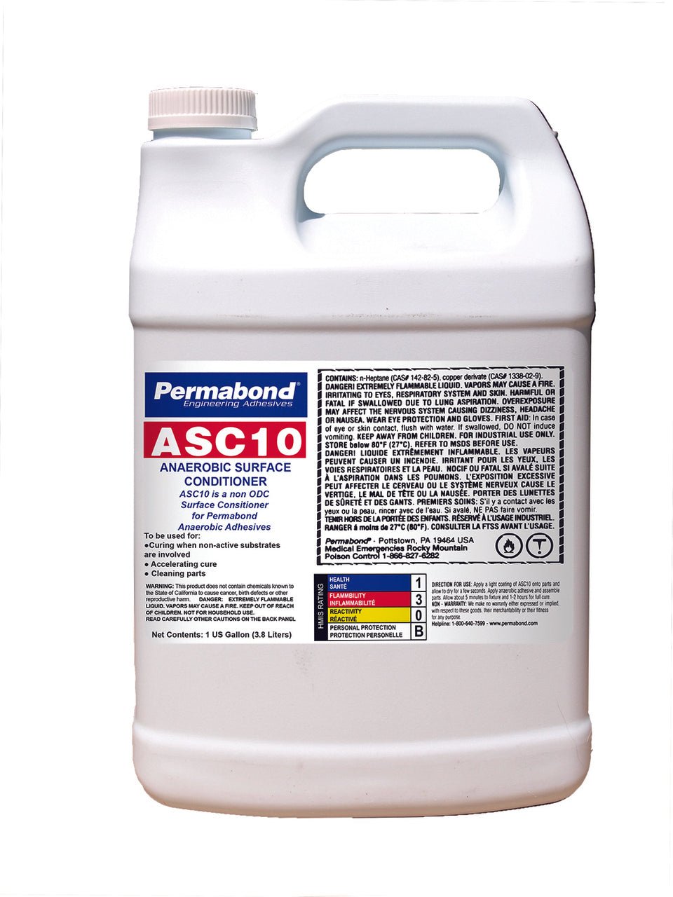 Permabond AAASC10001G1301, ASC10 Anaerobic Surface Conditioner, 1 Gallon MTESolutions