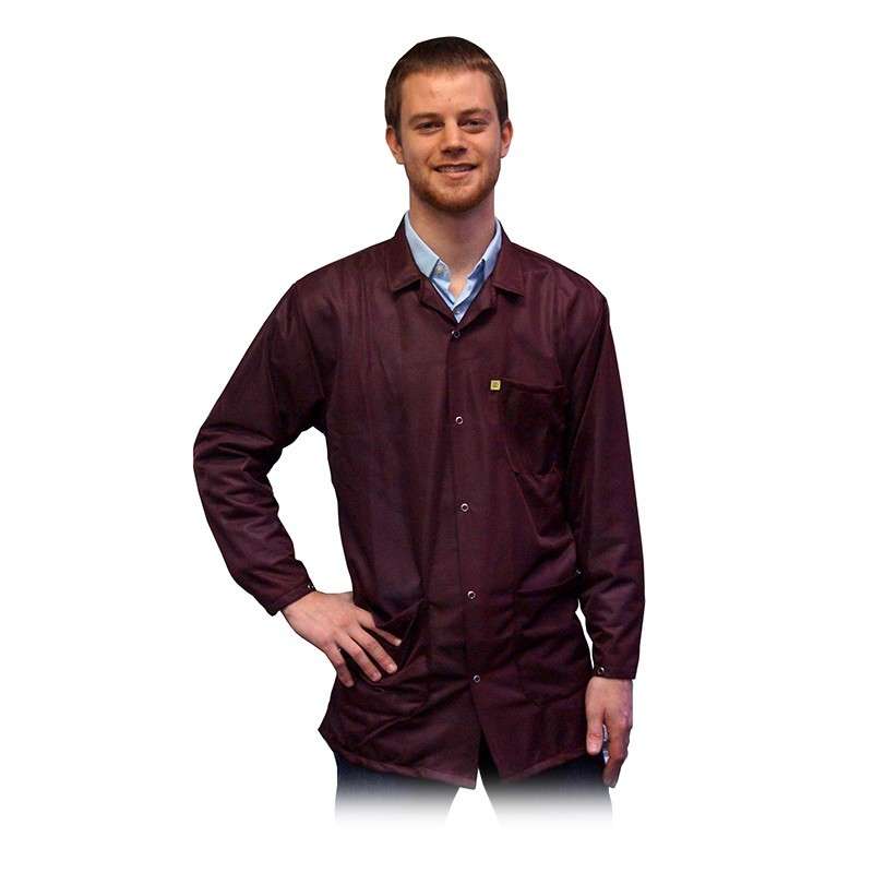 Transforming Technologies, JKC9025SPMR, Esd Jacket, 3-4Ths Length, Collared, 9010 Fabric, Snap Cuff,  Xlarge, Maroon
