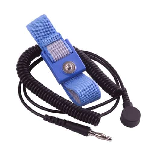 Transforming Technologies WB1845, Wrist Strap Set, Black, 12', 10mm Blue Fabric Band, Pack of 10